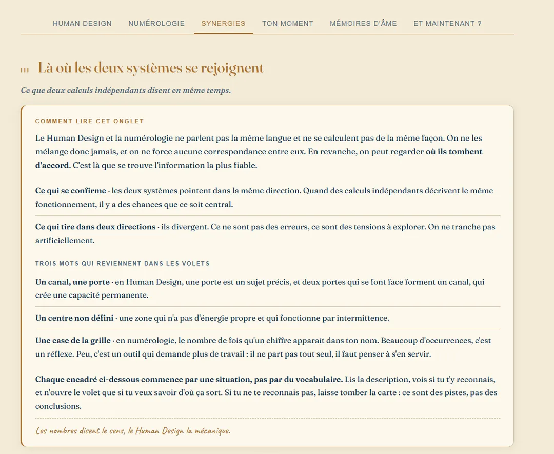 Extrait du guide RACINES : les encadrés explicatifs de la partie Synergies.