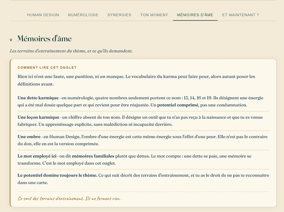 Extrait du guide RACINES : les encadrés explicatifs de la partie Mémoires d'âme.